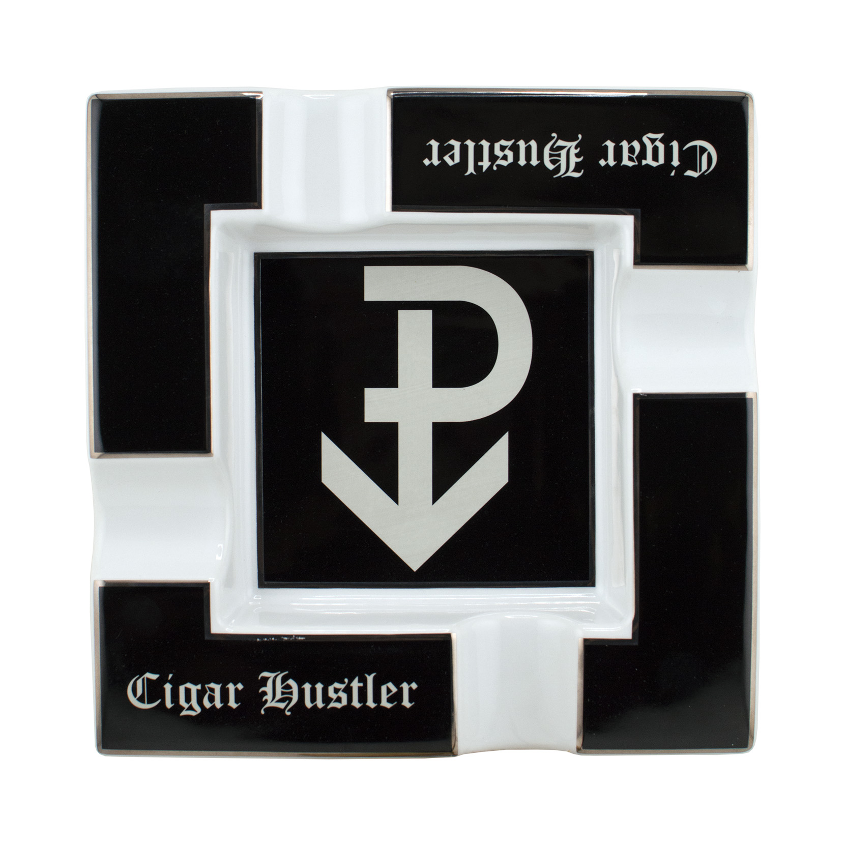 Cigar Hustler Powstanie Ashtray - Black and White